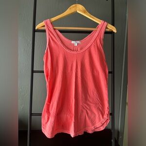 James Perse pink cotton tank top with curved hem